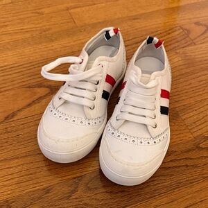 Thom Browne Kids White Sneakers with Red and Black Accents NWT